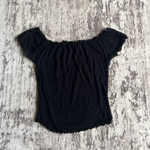 Forever 21 Black Cropped Off the Shoulder Top, size small